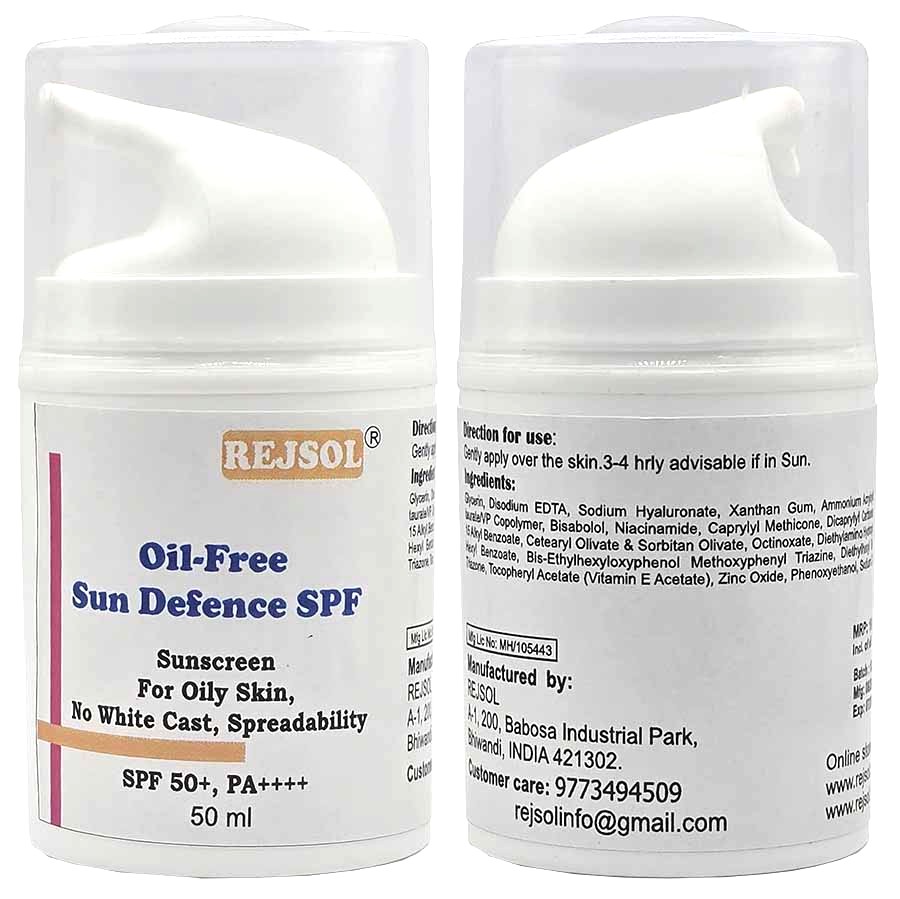 R102 Oil-Free Sun Defence SPF Sunscreen 50ml Oily Skin, No White Cast, Spreading