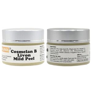 R164 Cosmelan B Livon MILD Peel for for Chemical Peeling. Kept for 8 hrs  Professional Use 30ml  Azelaic 10%, Kojic 3%, Phytic 3%, Arbutin 2%, Vit C 3%, Retinol 1%, Niacin 1%