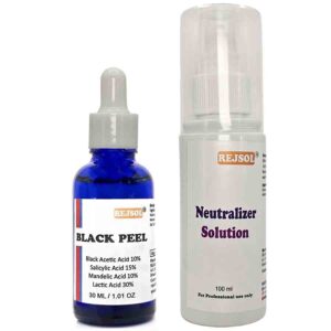 R50 Black Peel for Chemical Peeling. Professional Use 30ml  Black Acetic 10%, Salicylic 15%, Mandelic 10%, Lactic 30%